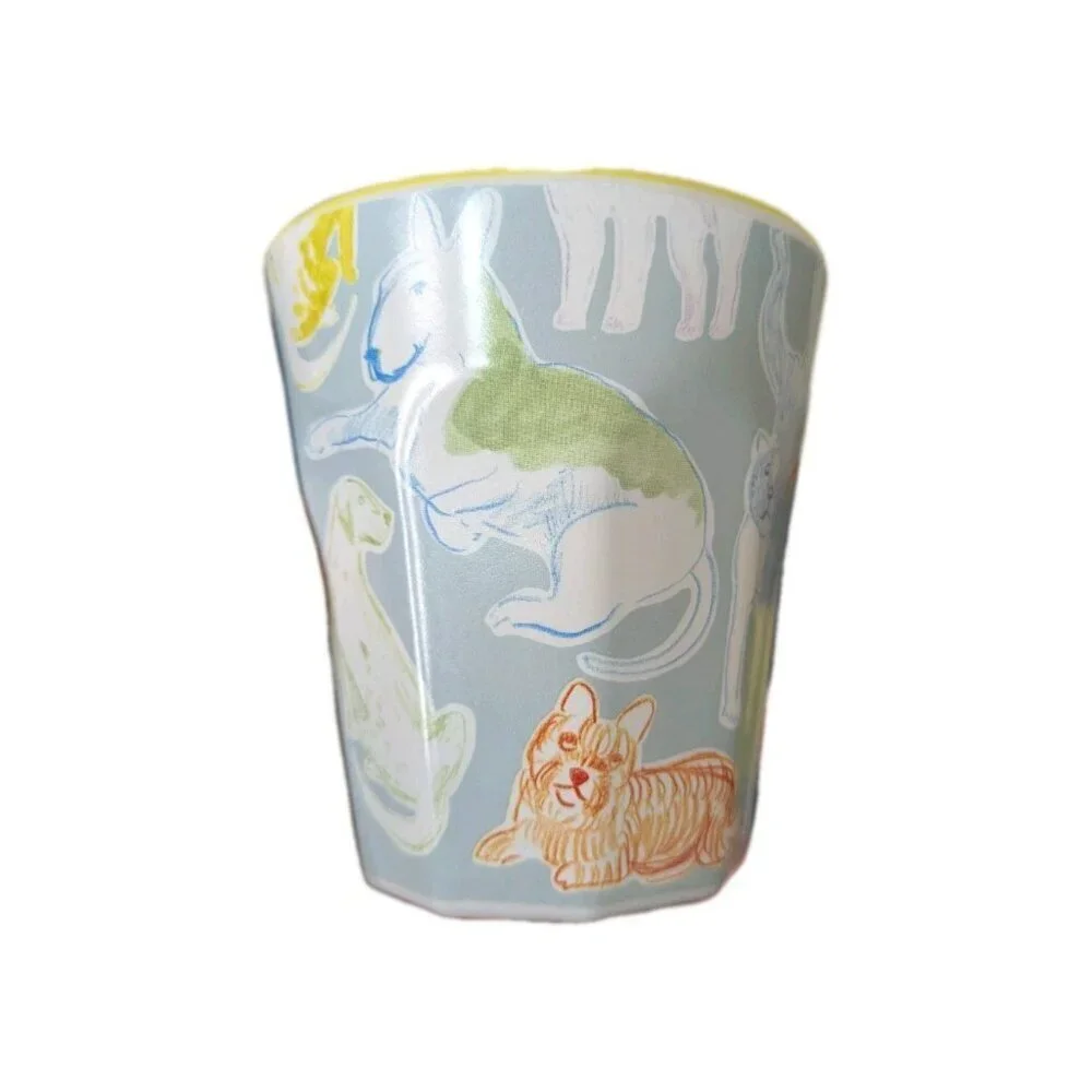 Anthropologie Tumbler Set Melamine Set of 4 Dogs Puppies Theme
